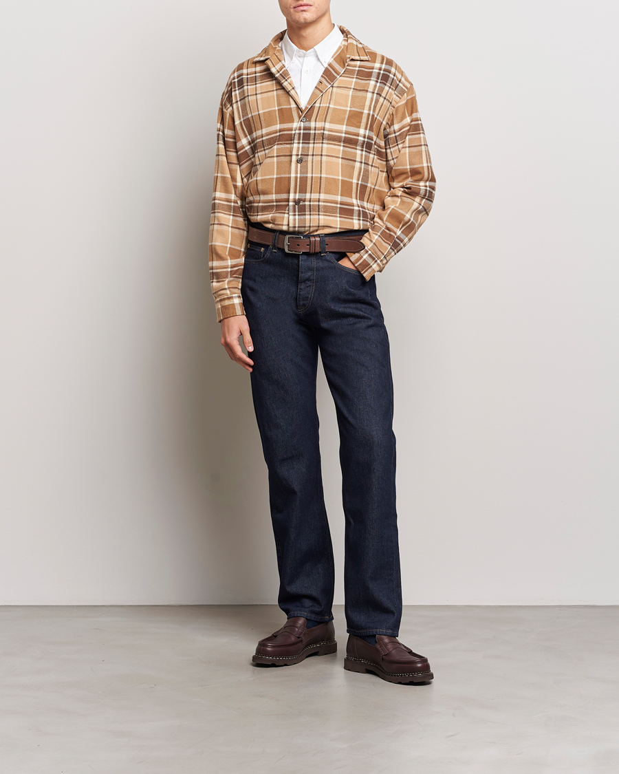 Uomini | Camicie | Polo Ralph Lauren | Brushed Flannel Checked Shirt Khaki/Brown