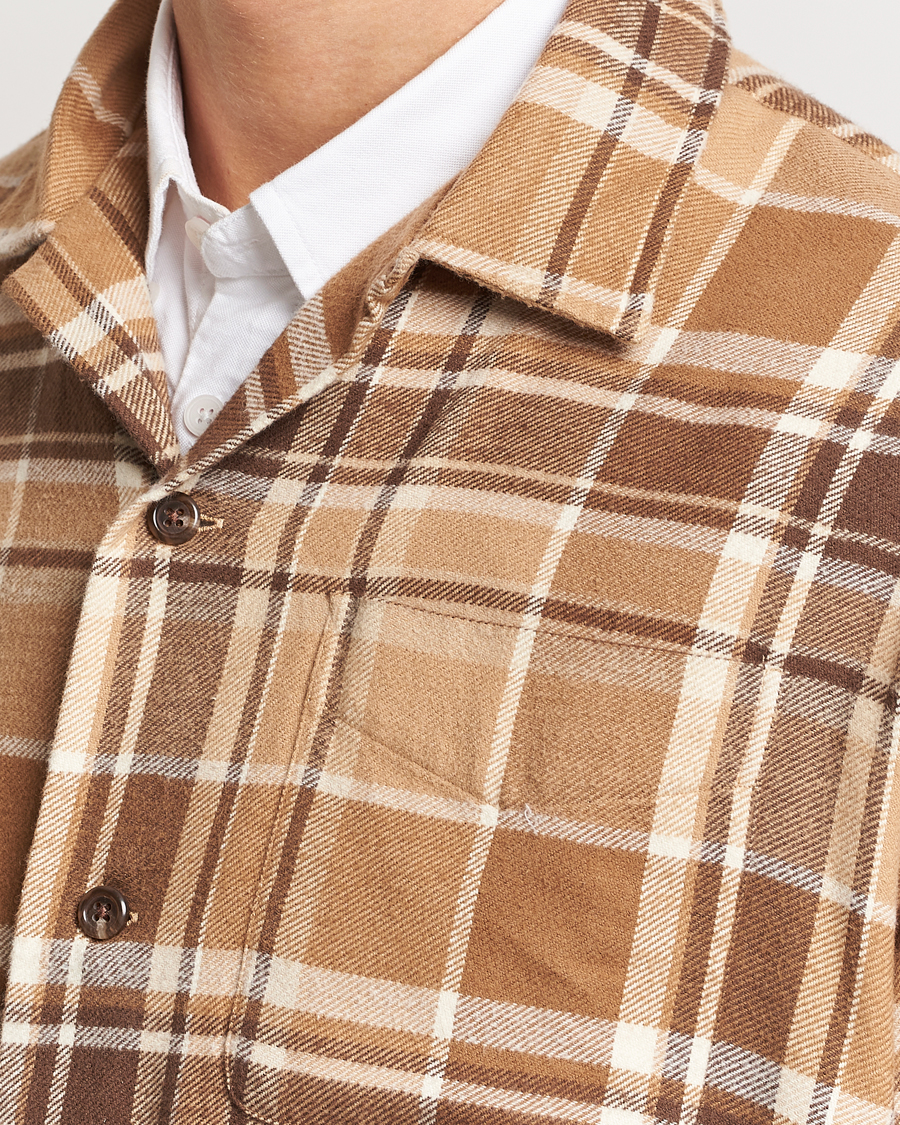 Uomini | Camicie | Polo Ralph Lauren | Brushed Flannel Checked Shirt Khaki/Brown