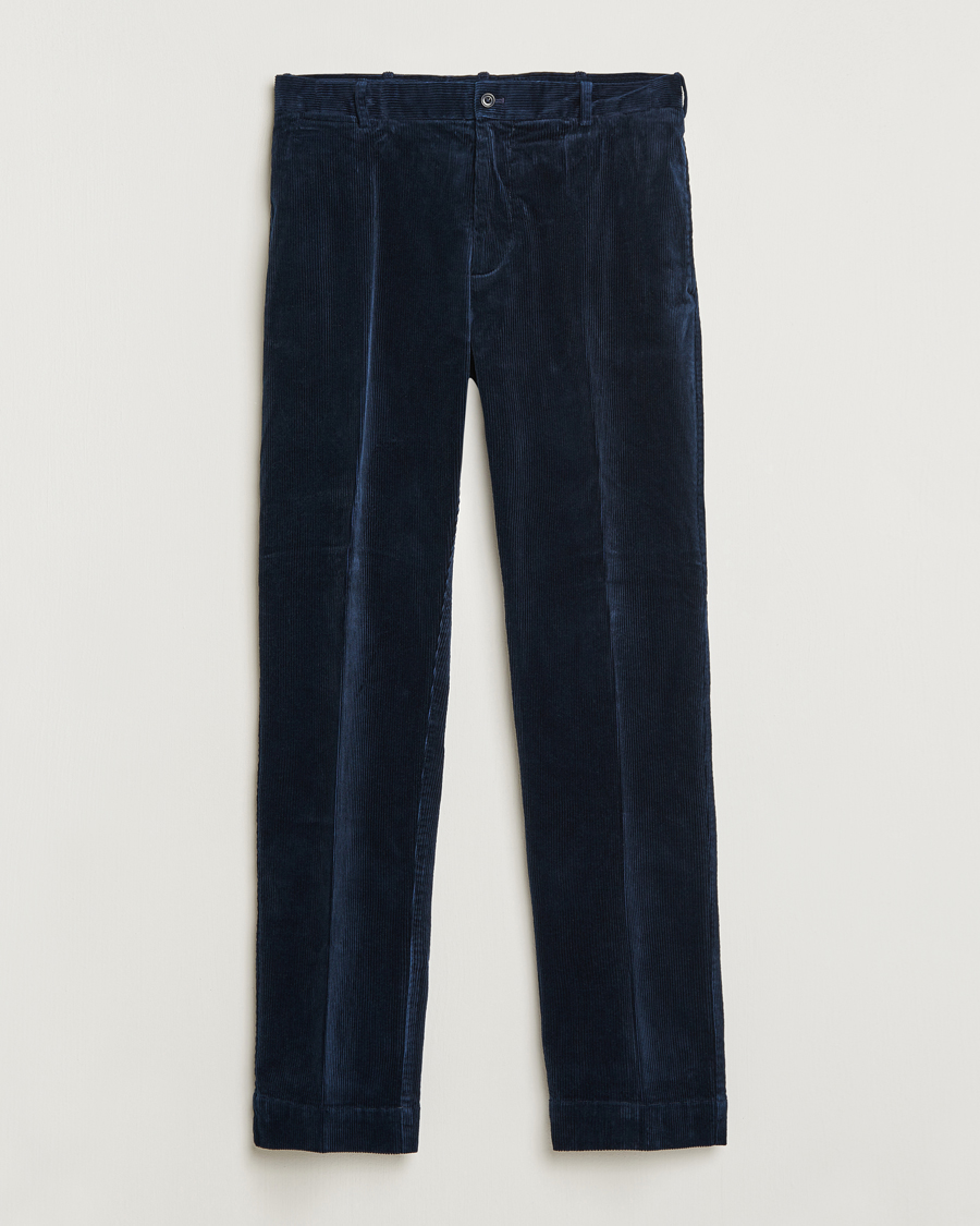Uomini | Pantaloni | Polo Ralph Lauren | Corduroy Pleated Trousers Aviator Navy