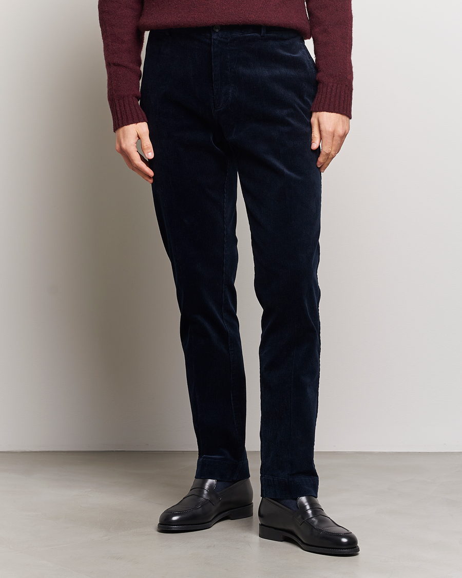Uomini | Pantaloni | Polo Ralph Lauren | Corduroy Pleated Trousers Aviator Navy