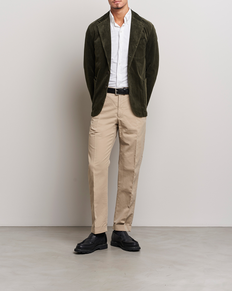 Uomini | Blazers | Polo Ralph Lauren | Corduroy Stretch Blazer Oil Cloth Green