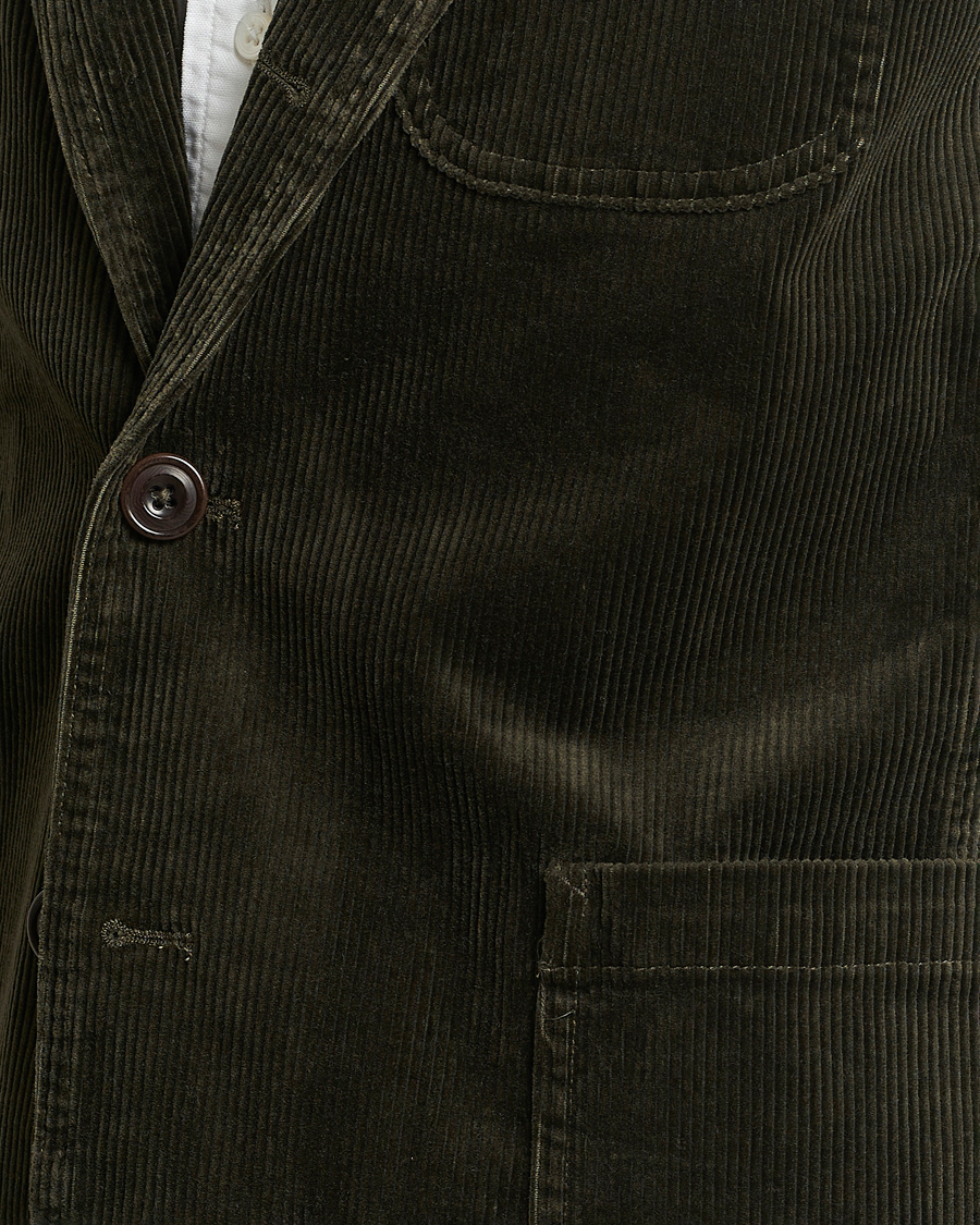 Uomini | Blazers | Polo Ralph Lauren | Corduroy Stretch Blazer Oil Cloth Green