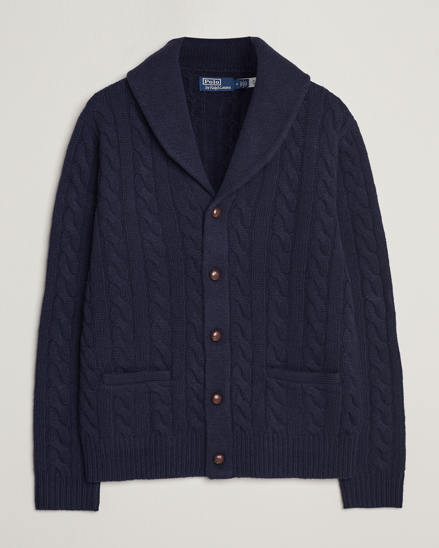 Uomini | Maglieria | Polo Ralph Lauren | Wool Cable Cardigan Hunter Navy
