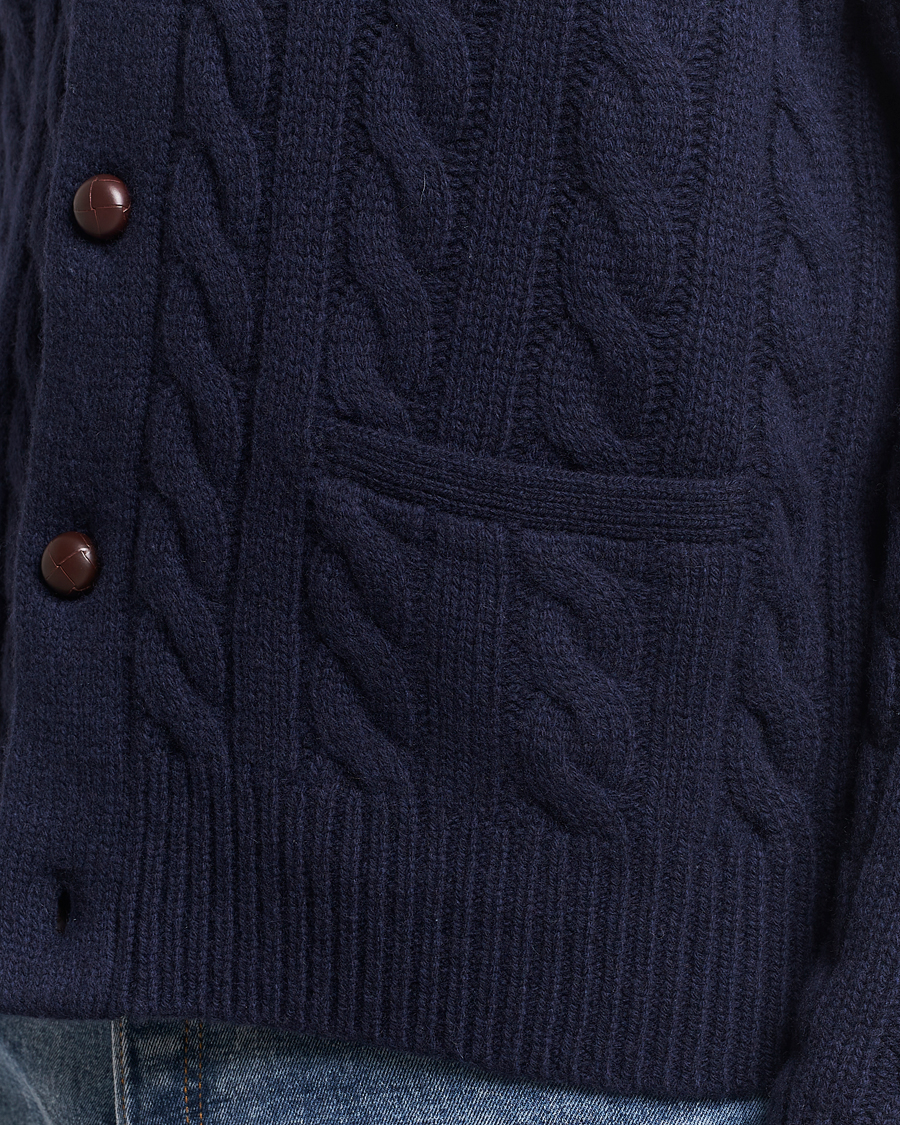 Uomini | Maglieria | Polo Ralph Lauren | Wool Cable Cardigan Hunter Navy