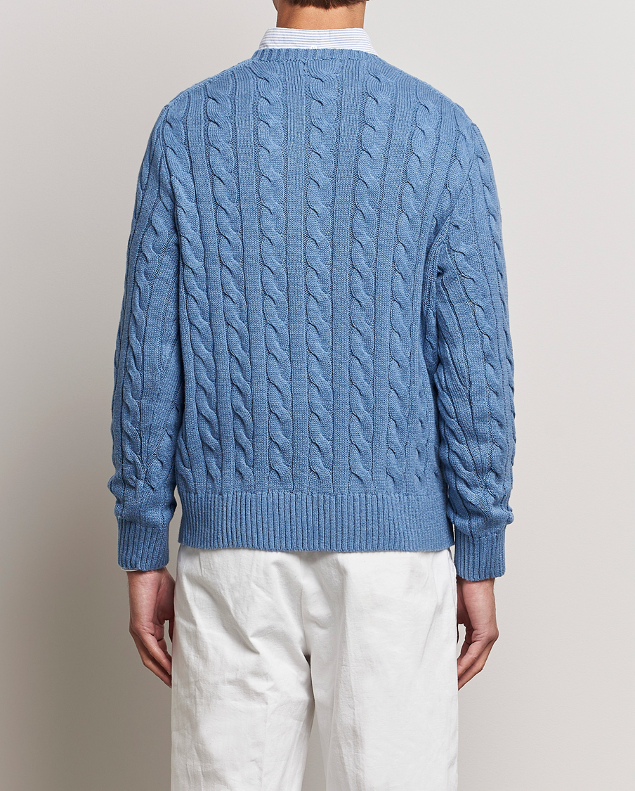 Uomini | Maglieria | Polo Ralph Lauren | Cotton Cable Pullover Sky Blue Heather