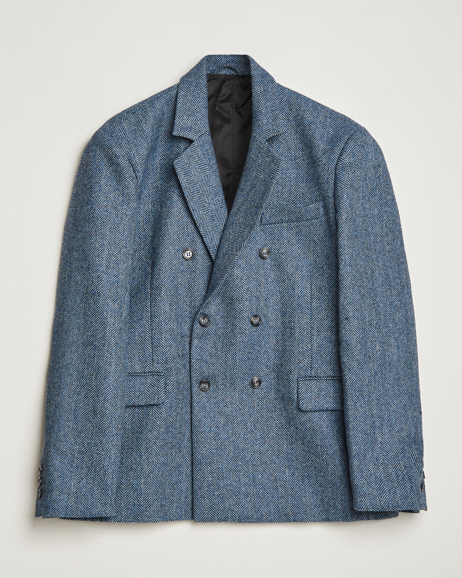 Uomini | Blazers | Palmes | Double Blaze Tweed Sport Coat Navy Herringbone