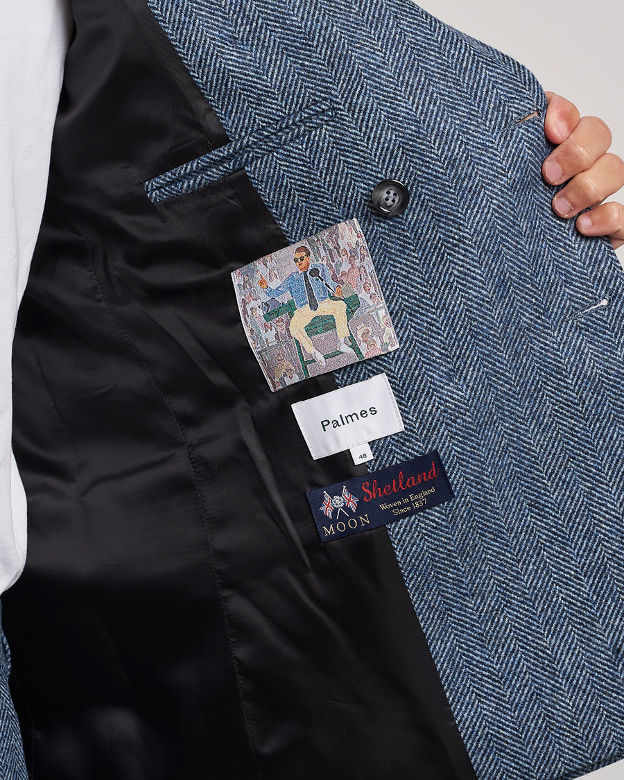 Uomini | Blazers | Palmes | Double Blaze Tweed Sport Coat Navy Herringbone