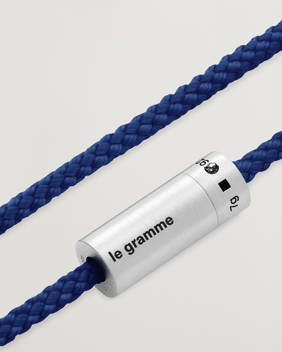 Uomini | Gioielli | LE GRAMME | Nato Cable Bracelet Blue/Sterling Silver 7g