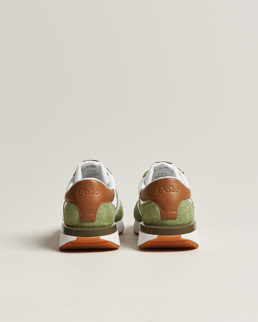 Uomini | Polo Ralph Lauren Train 89 Running Sneaker White/Olive | Polo Ralph Lauren | Train 89 Running Sneaker White/Olive