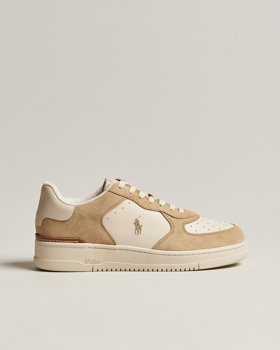 Uomini | Polo Ralph Lauren Masters Court Suede Sneaker Bone/Ecru | Polo Ralph Lauren | Masters Court Suede Sneaker Bone/Ecru