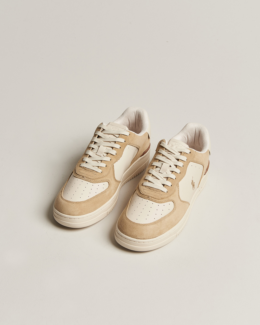 Uomini | Polo Ralph Lauren Masters Court Suede Sneaker Bone/Ecru | Polo Ralph Lauren | Masters Court Suede Sneaker Bone/Ecru