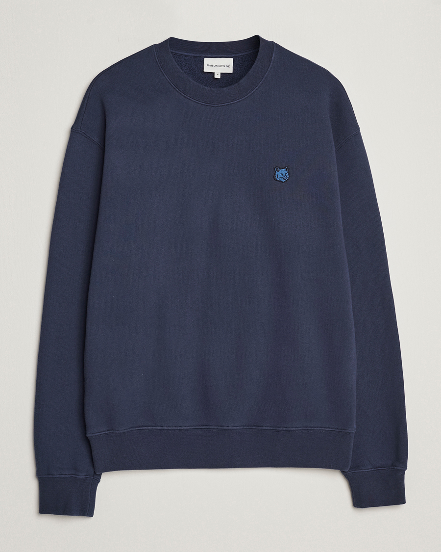 Uomini | Maglieria | Maison Kitsuné | Tonal Fox Head Sweatshirt Ink Blue