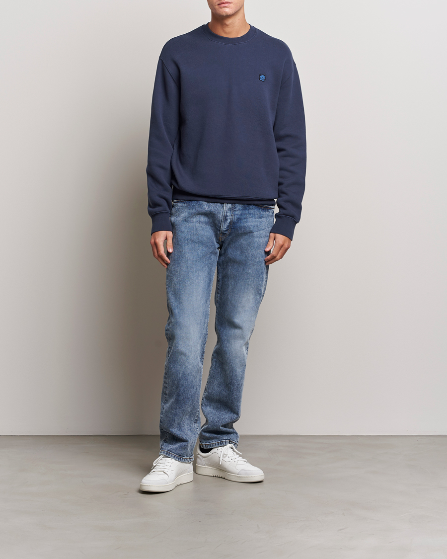 Uomini | Maglieria | Maison Kitsuné | Tonal Fox Head Sweatshirt Ink Blue