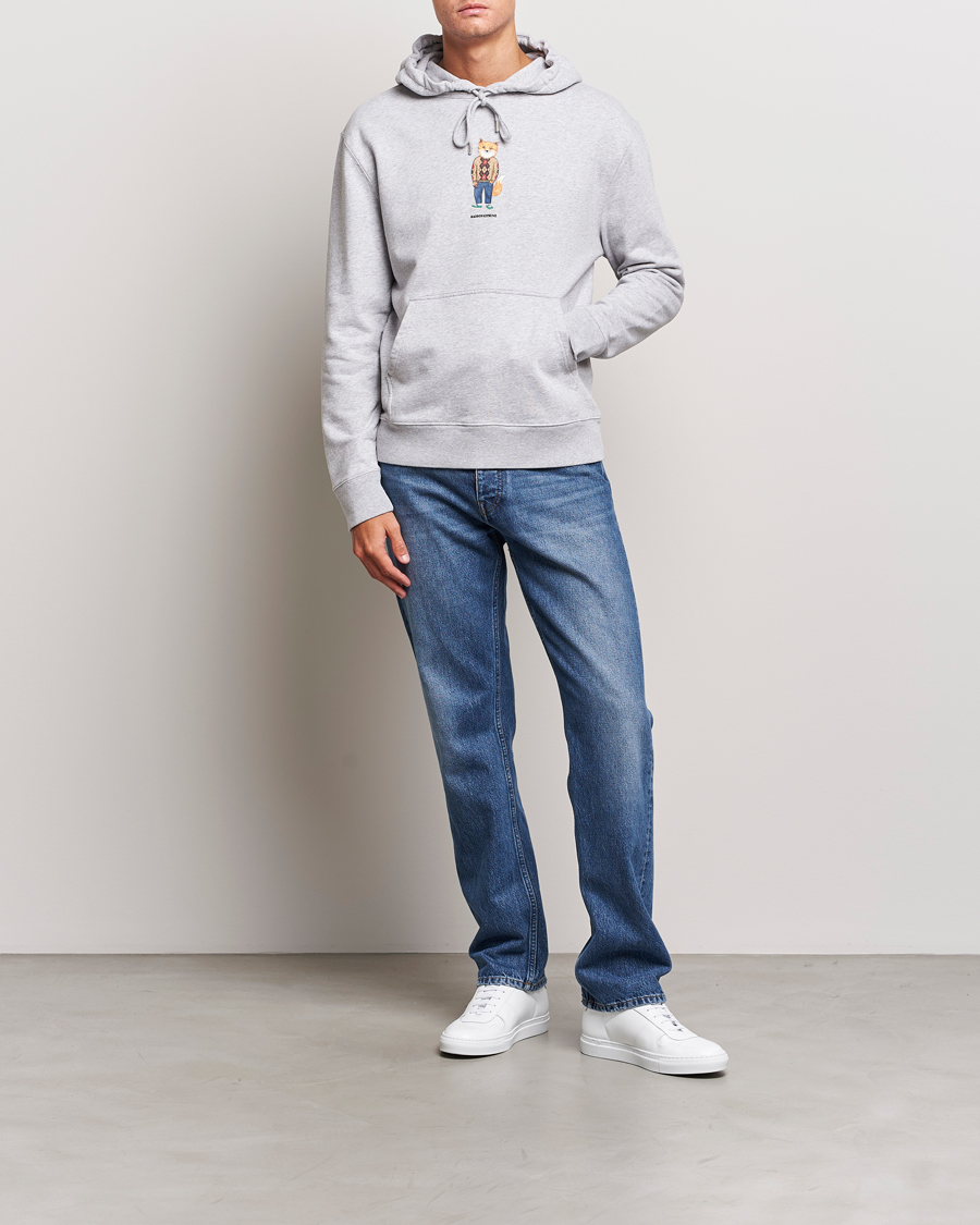Uomini | Maglieria | Maison Kitsuné | Dressed Fox Hoodie Light Grey Melange