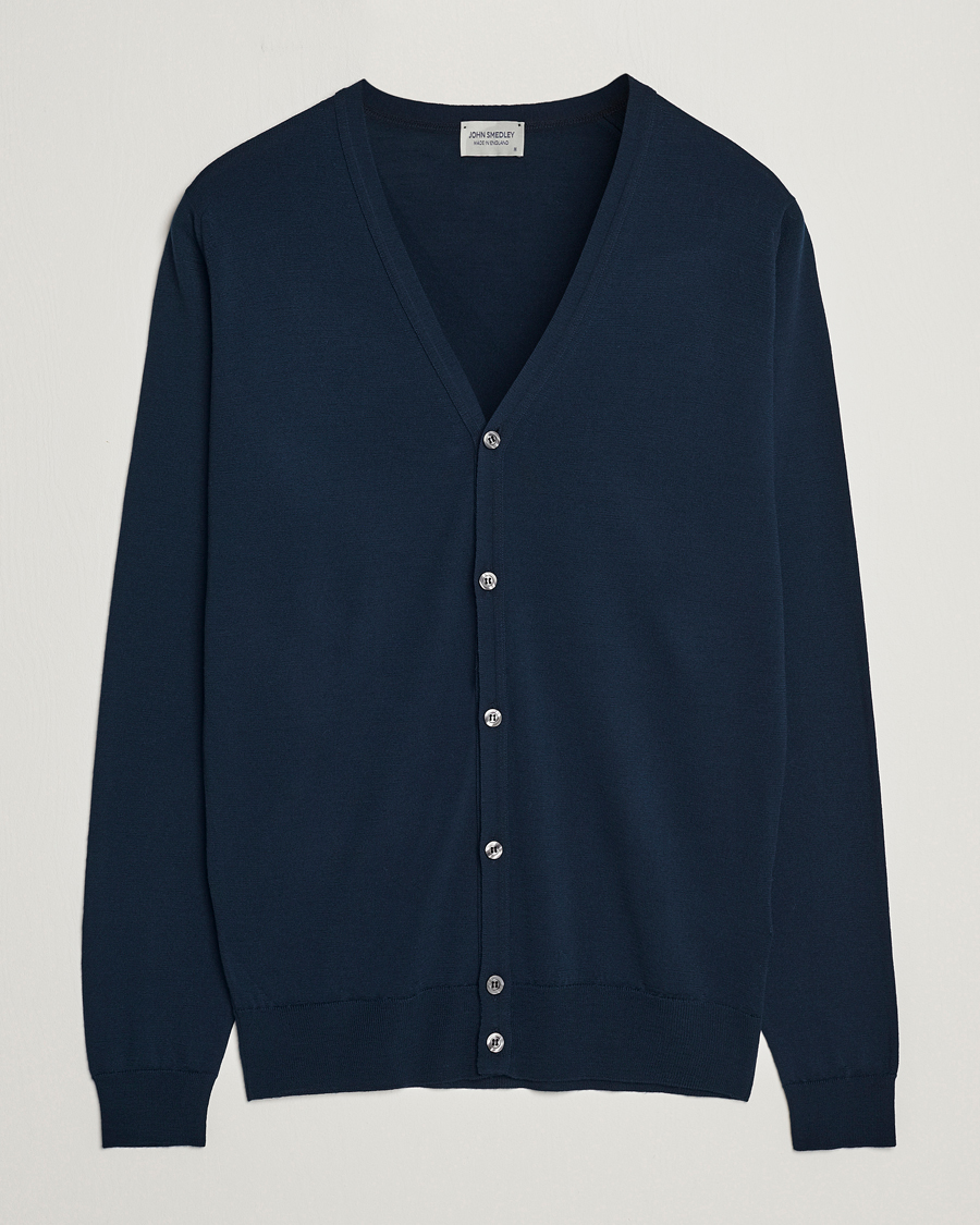Uomini | Maglieria | John Smedley | Petworth Extra Fine Merino Cardigan Orion Green