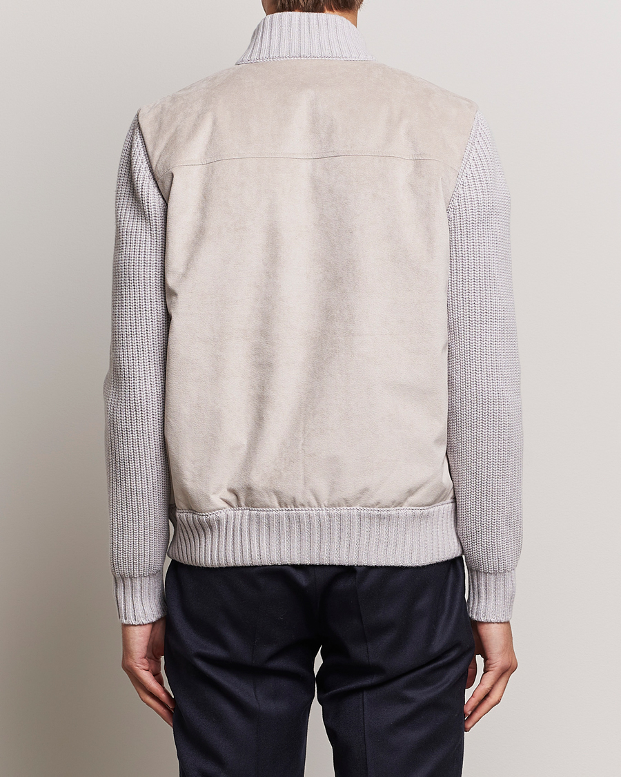 Uomini | Giacche | Gran Sasso | Wool/Alcantara Padded Full Zip Sand/Creme