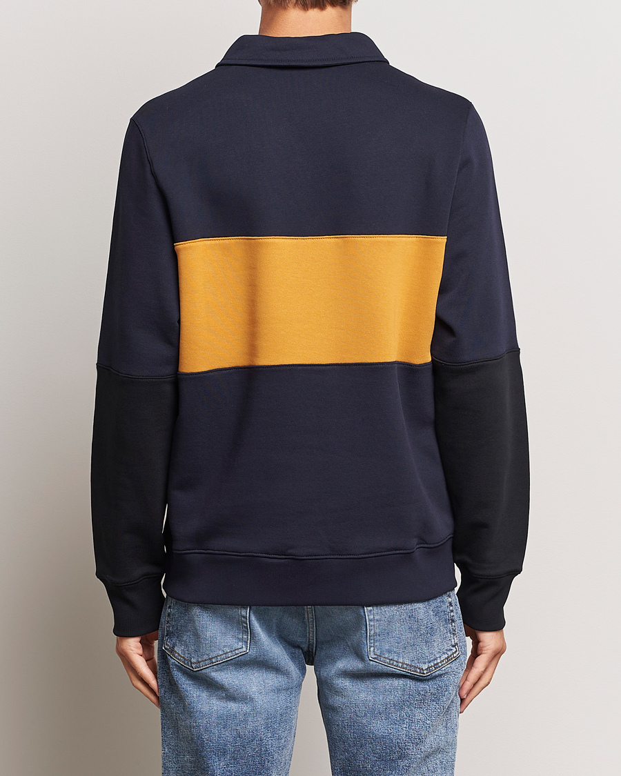 Uomini | Maglieria | PS Paul Smith | Organic Cotton Zebra Colorblocked Rugger Navy/Yellow
