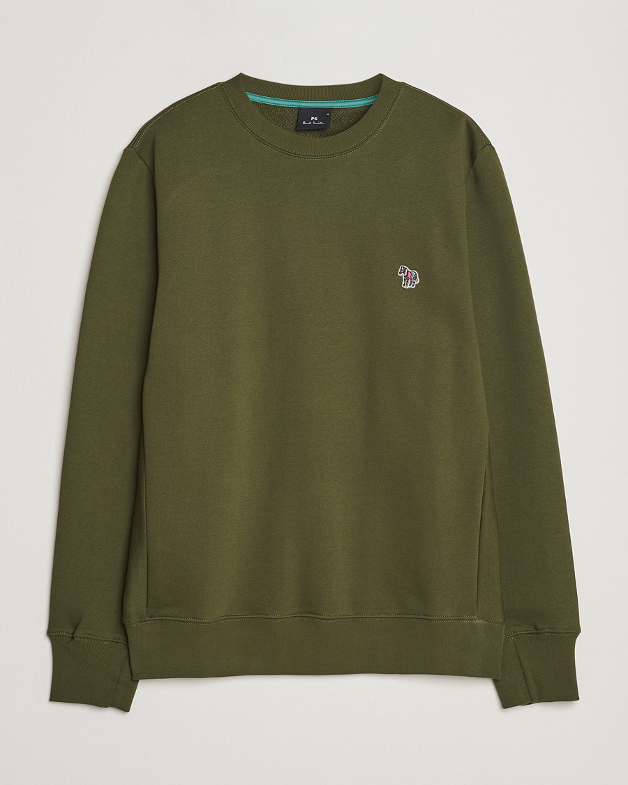 Uomini | Maglieria | PS Paul Smith | Organic Cotton Zebra Sweatshirt Olive