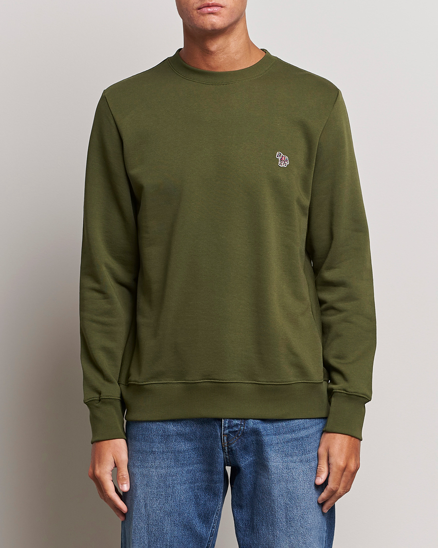 Uomini | Maglieria | PS Paul Smith | Organic Cotton Zebra Sweatshirt Olive