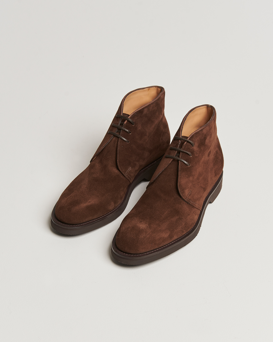 Uomini | John Lobb Hackney Chukka Boots Dark Brown Suede | John Lobb | Hackney Chukka Boots Dark Brown Suede