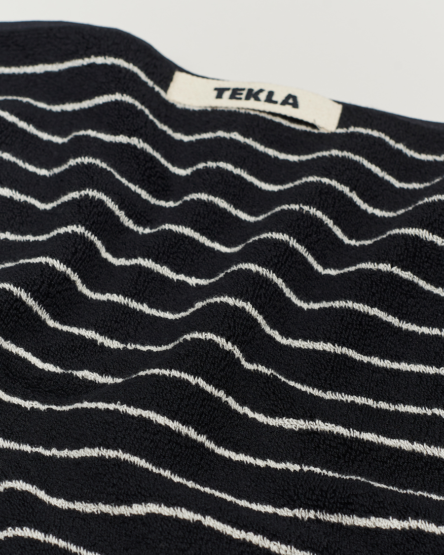 Uomini | Tessuti | Tekla | Organic Terry Hand Towel Black Stripe
