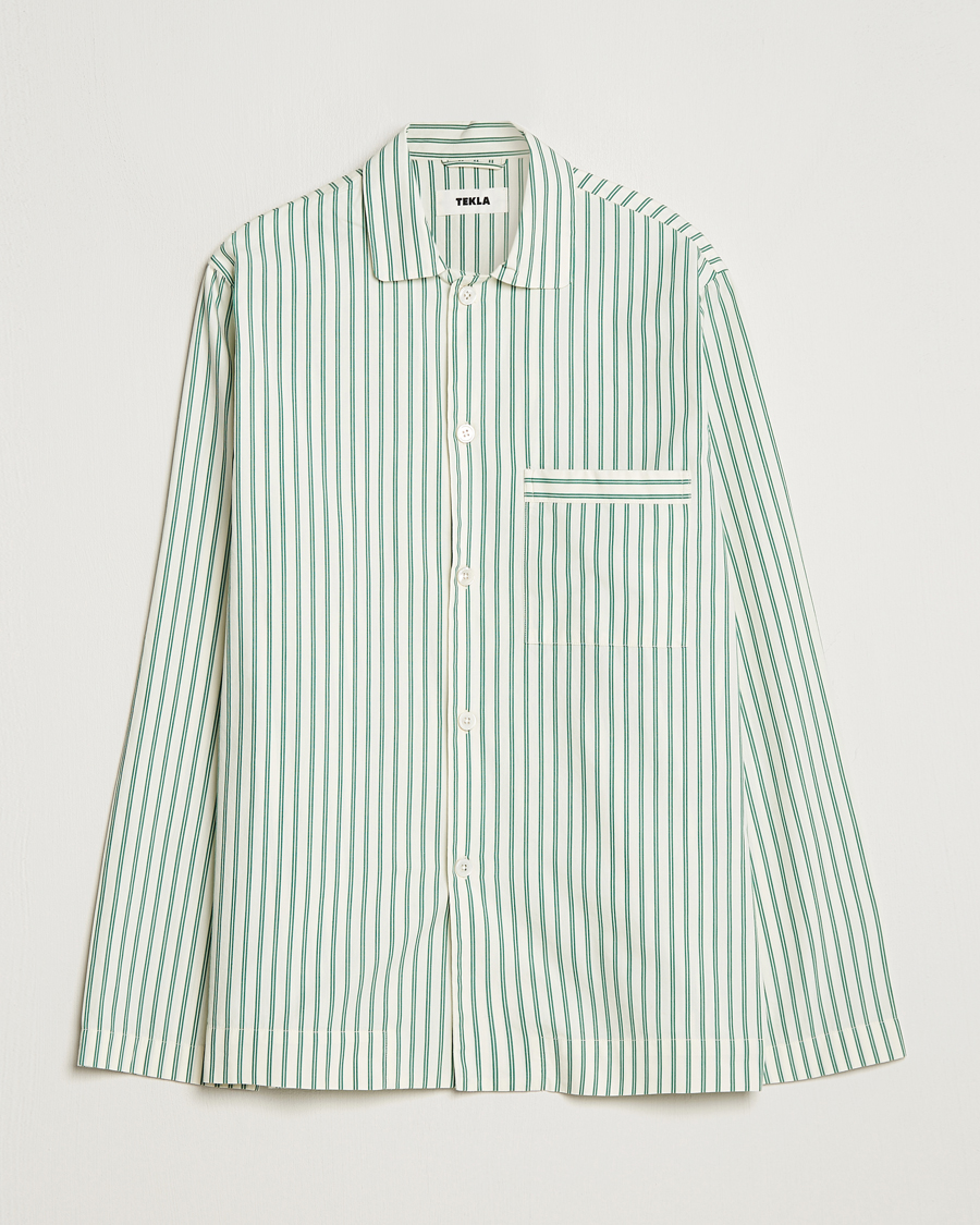 Uomini | Accappatoi & Pigiami | Tekla | Poplin Pyjama Shirt Clover Stripes