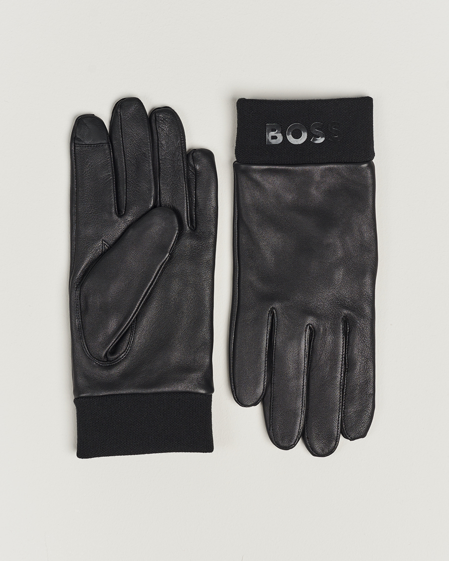 Uomini | BOSS BLACK Hyden Leather Glover Black | BOSS BLACK | Hyden Leather Glover Black