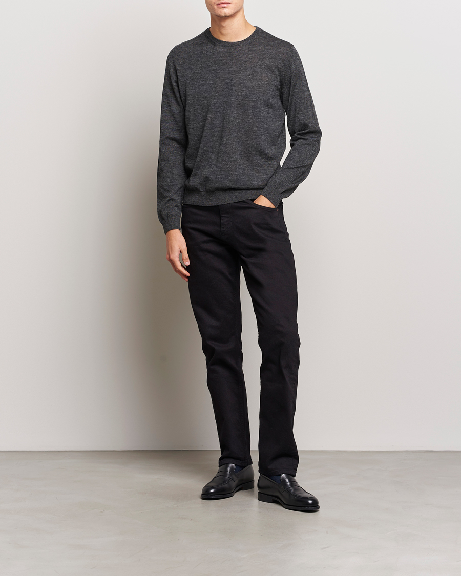 Uomini | Maglieria | BOSS BLACK | Leno Knitted Sweater Black Melange