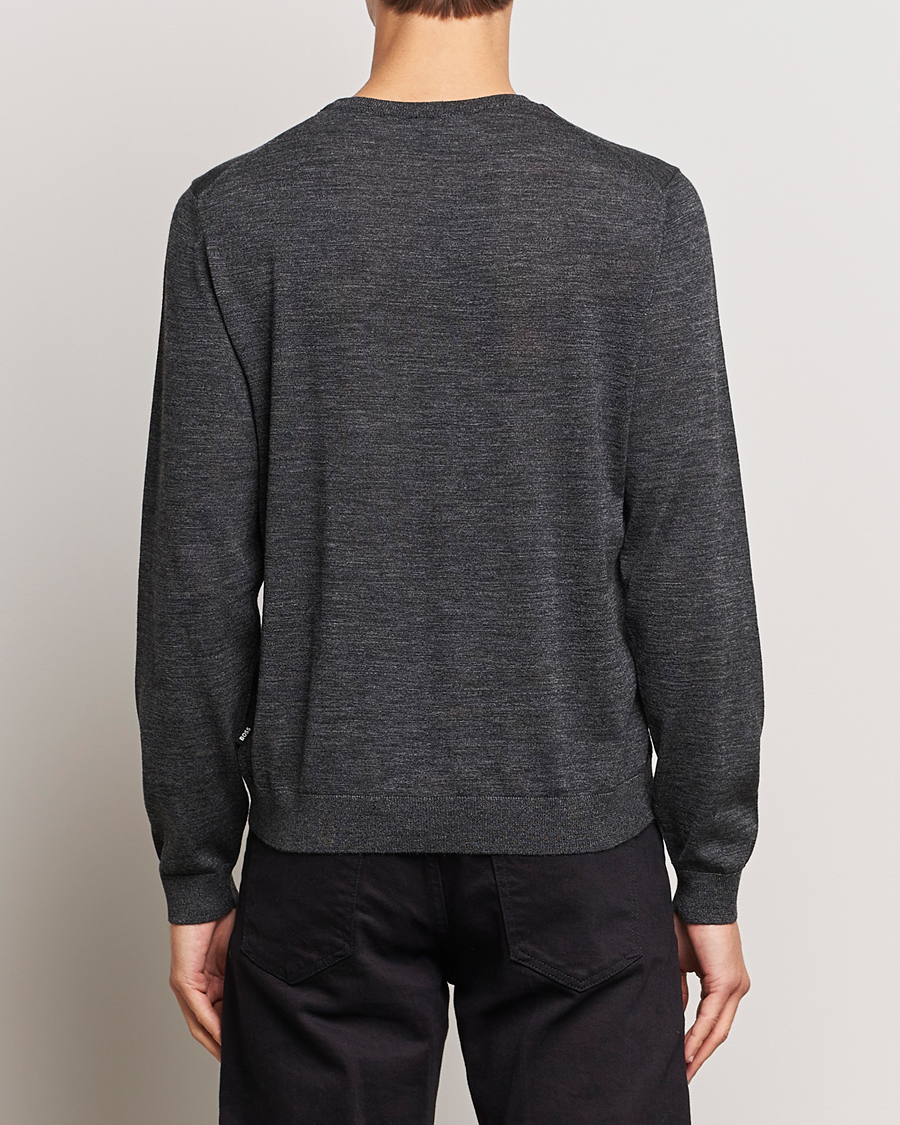 Uomini | Maglieria | BOSS BLACK | Leno Knitted Sweater Black Melange