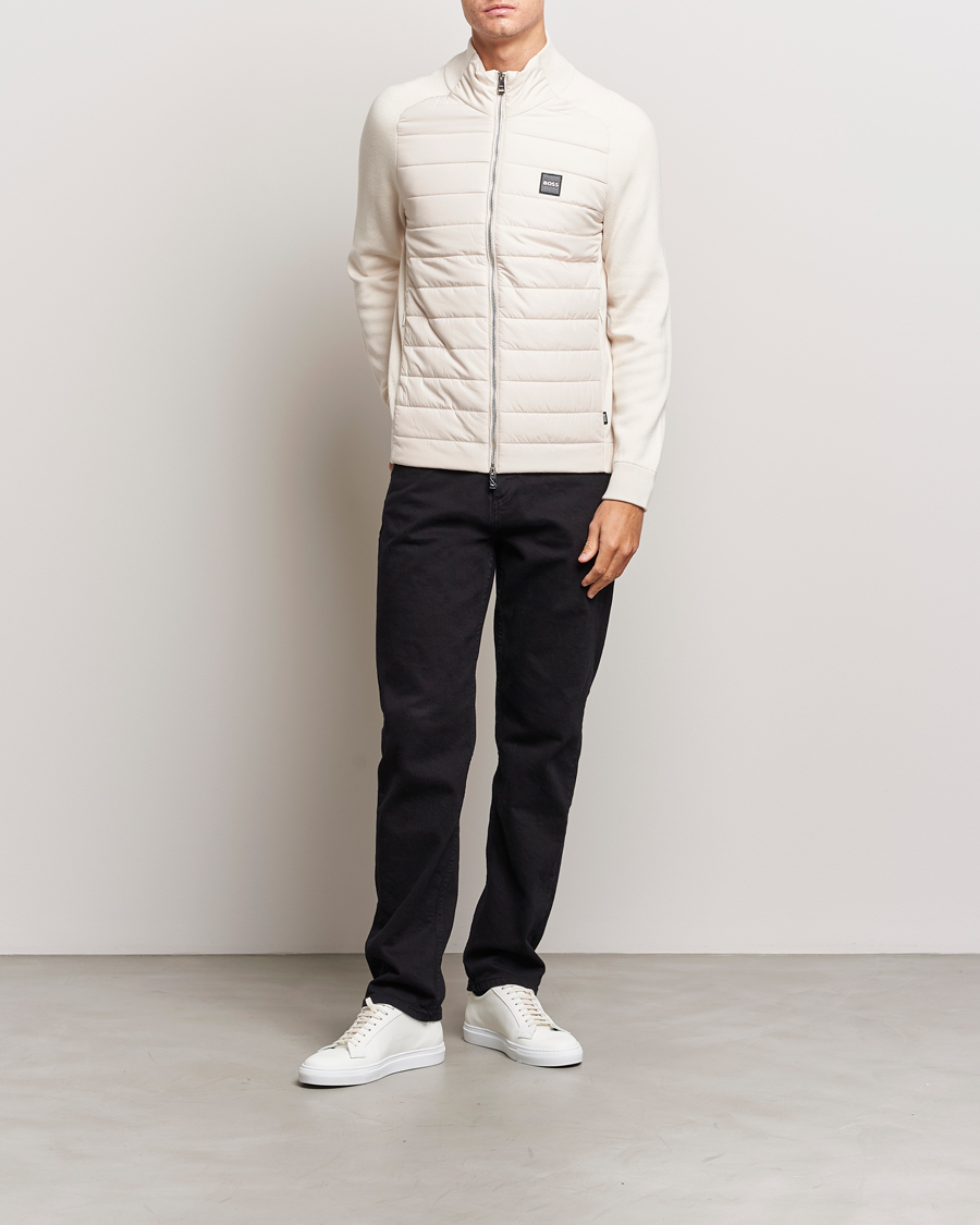 Uomini | Maglieria | BOSS BLACK | Medesimo Hybrid Full Zip Open White