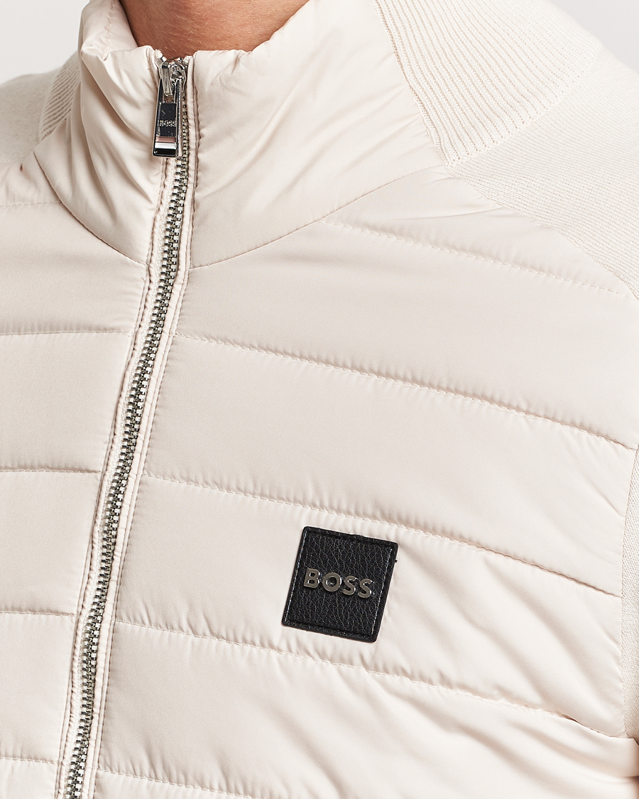 Uomini | Maglieria | BOSS BLACK | Medesimo Hybrid Full Zip Open White