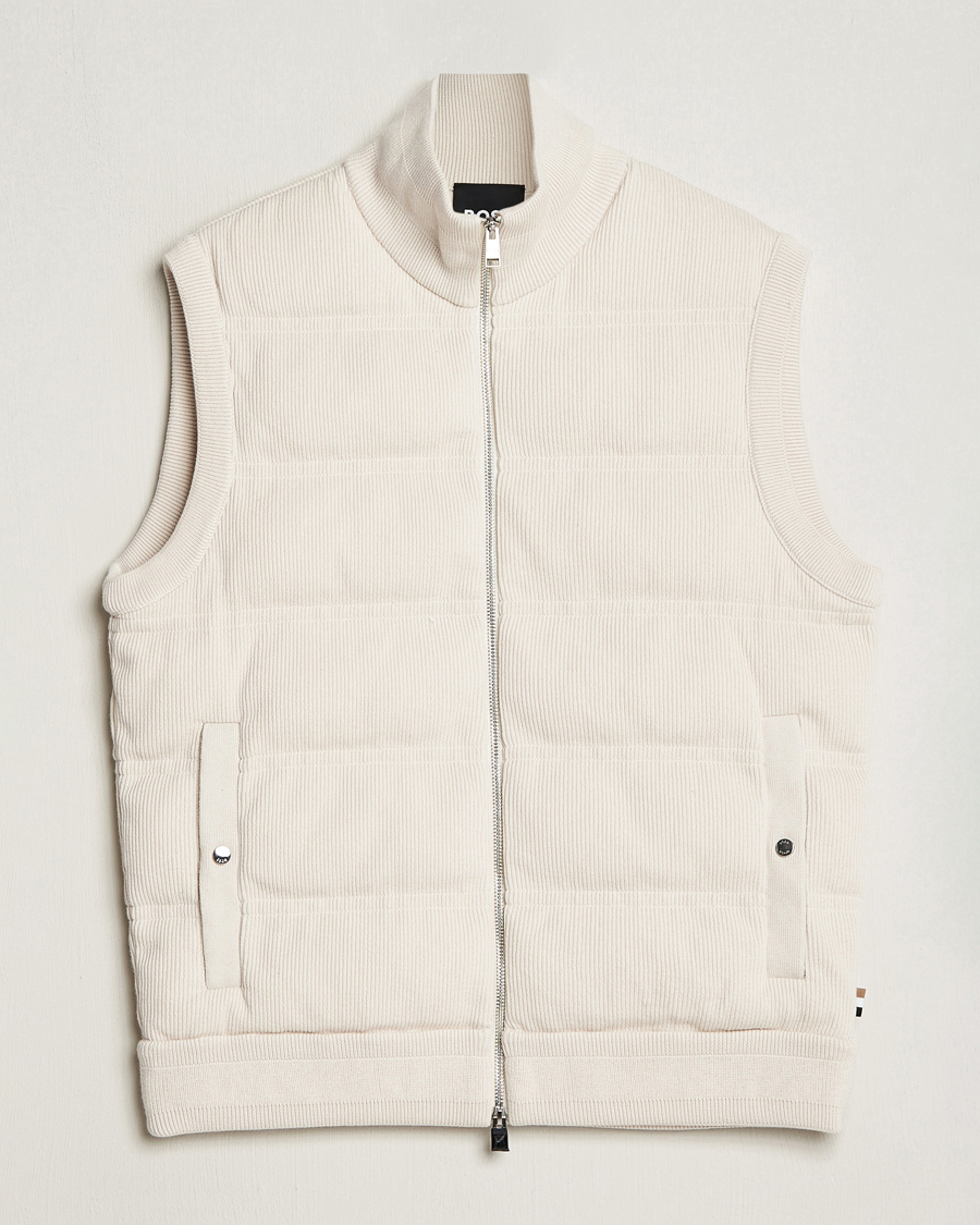 Uomini | Giacche | BOSS BLACK | Mandolino Corduroy Vest Open White
