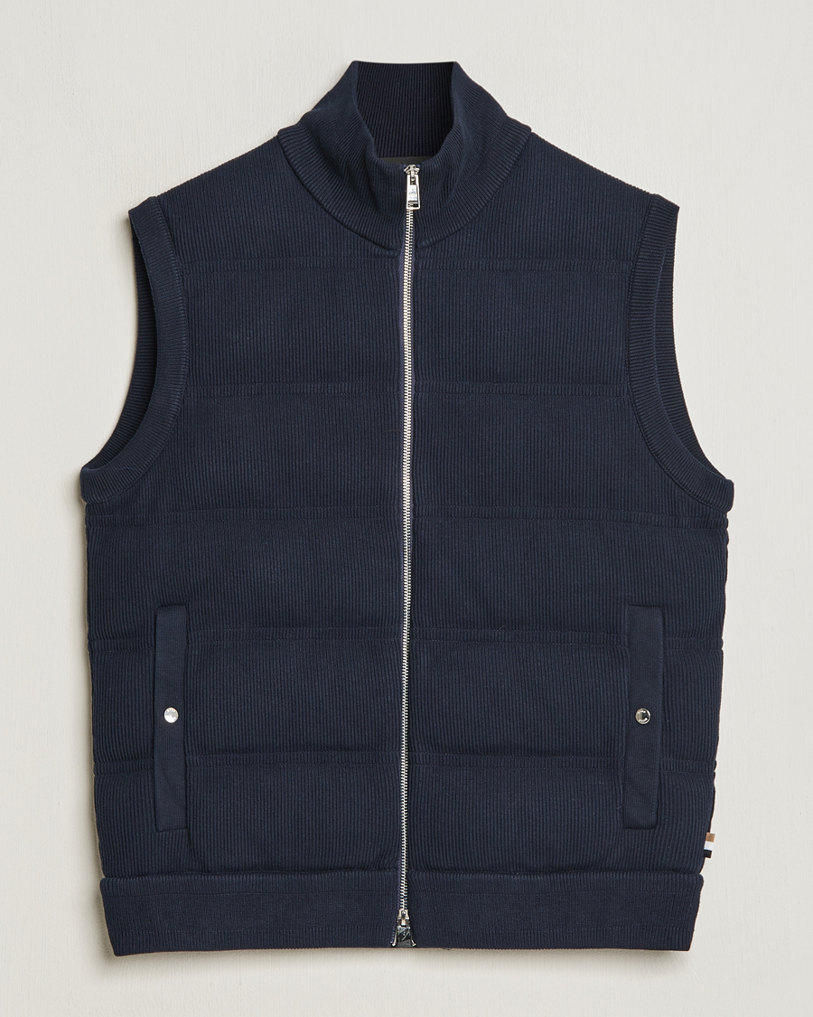 Uomini | Giacche | BOSS BLACK | Mandolino Corduroy Vest Dark Blue