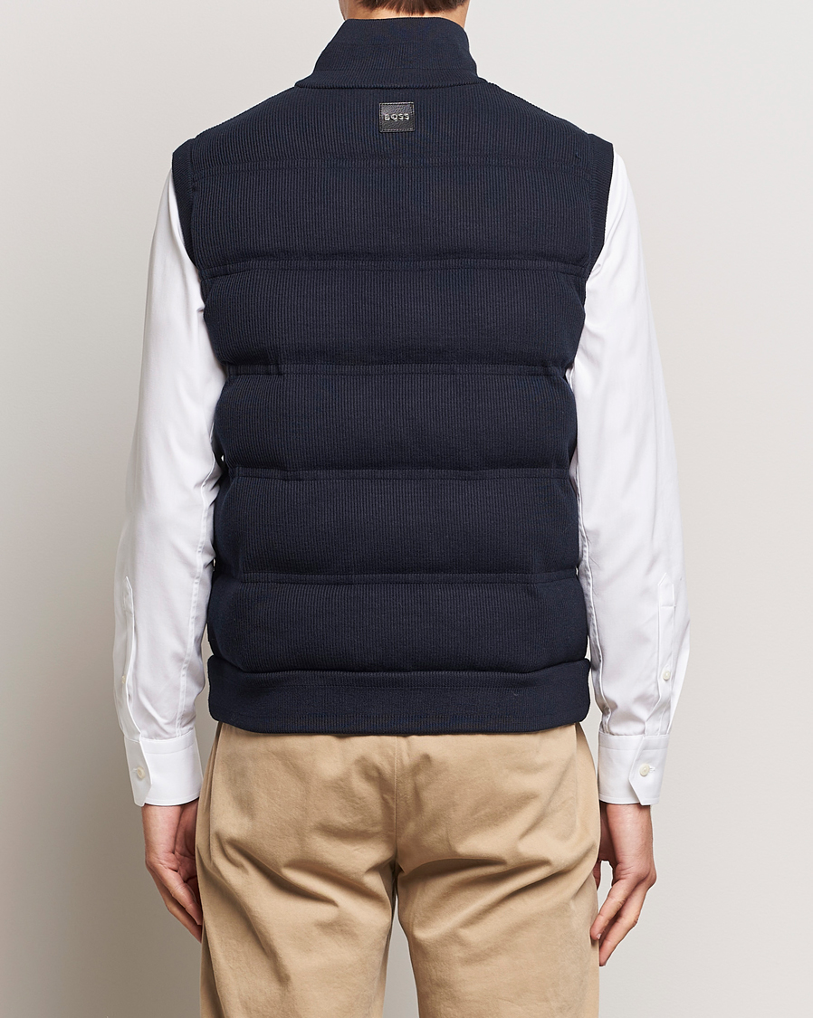 Uomini | Giacche | BOSS BLACK | Mandolino Corduroy Vest Dark Blue