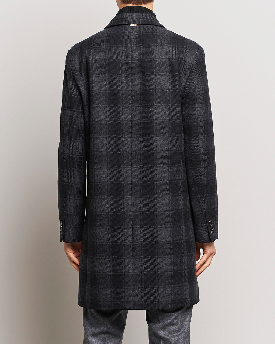Uomini | Giacche | BOSS BLACK | Hyde Wool Checked Coat Black/Grey