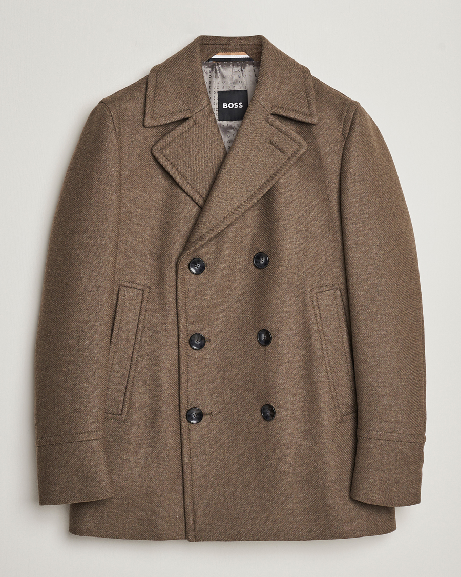 Uomini | Giacche | BOSS BLACK | Hyde Peacoat Open Green