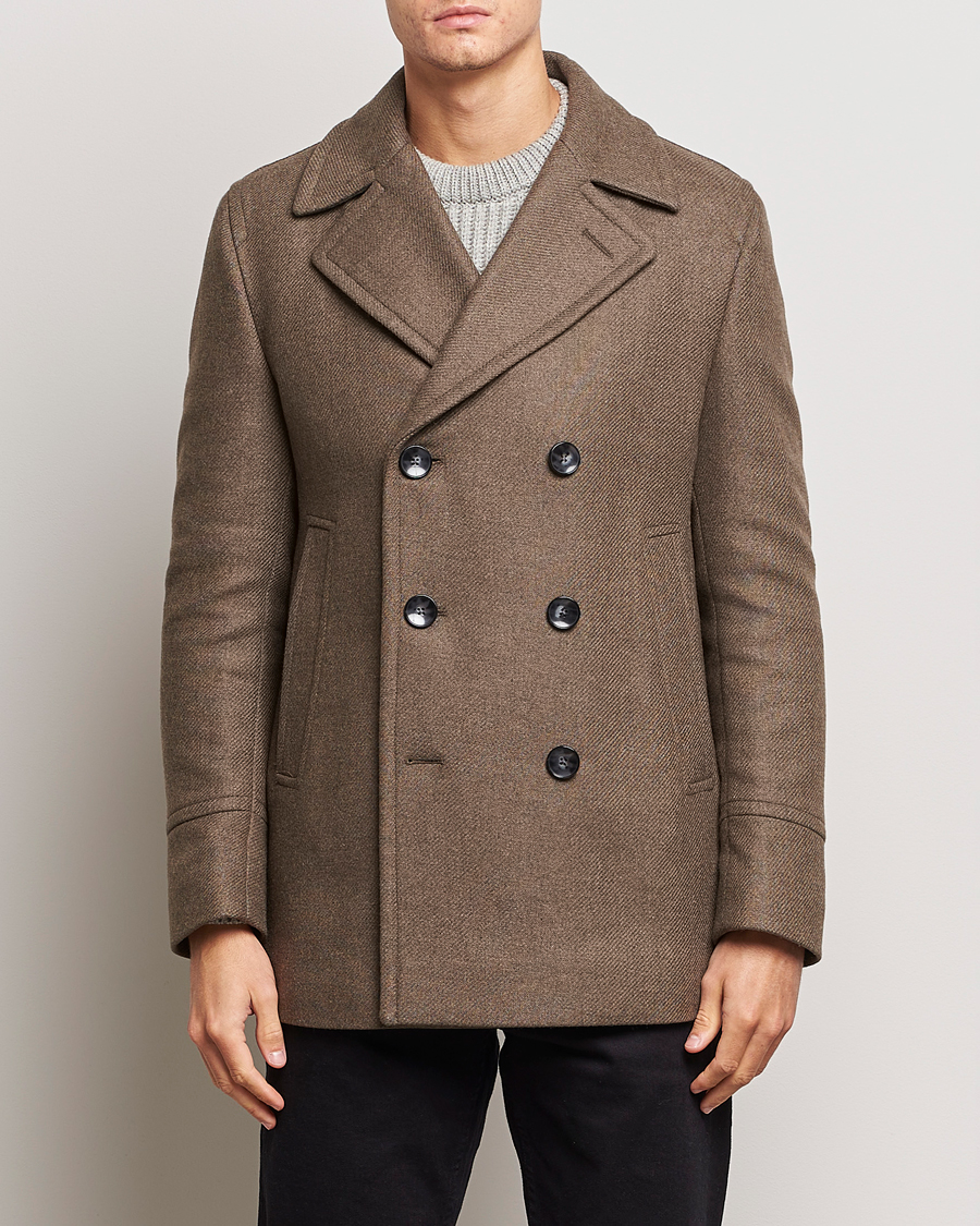 Uomini | Giacche | BOSS BLACK | Hyde Peacoat Open Green