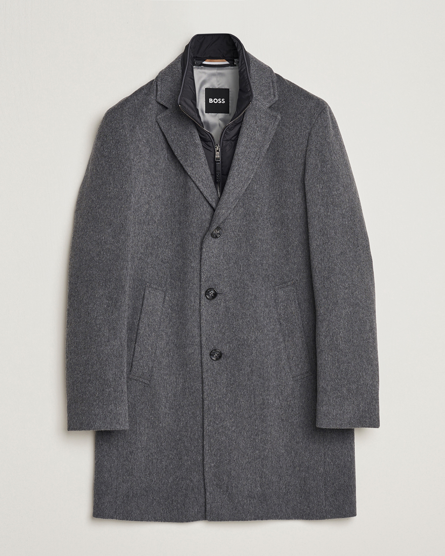 Uomini | Giacche | BOSS BLACK | Hyde Wool Bib Coat Medium Grey