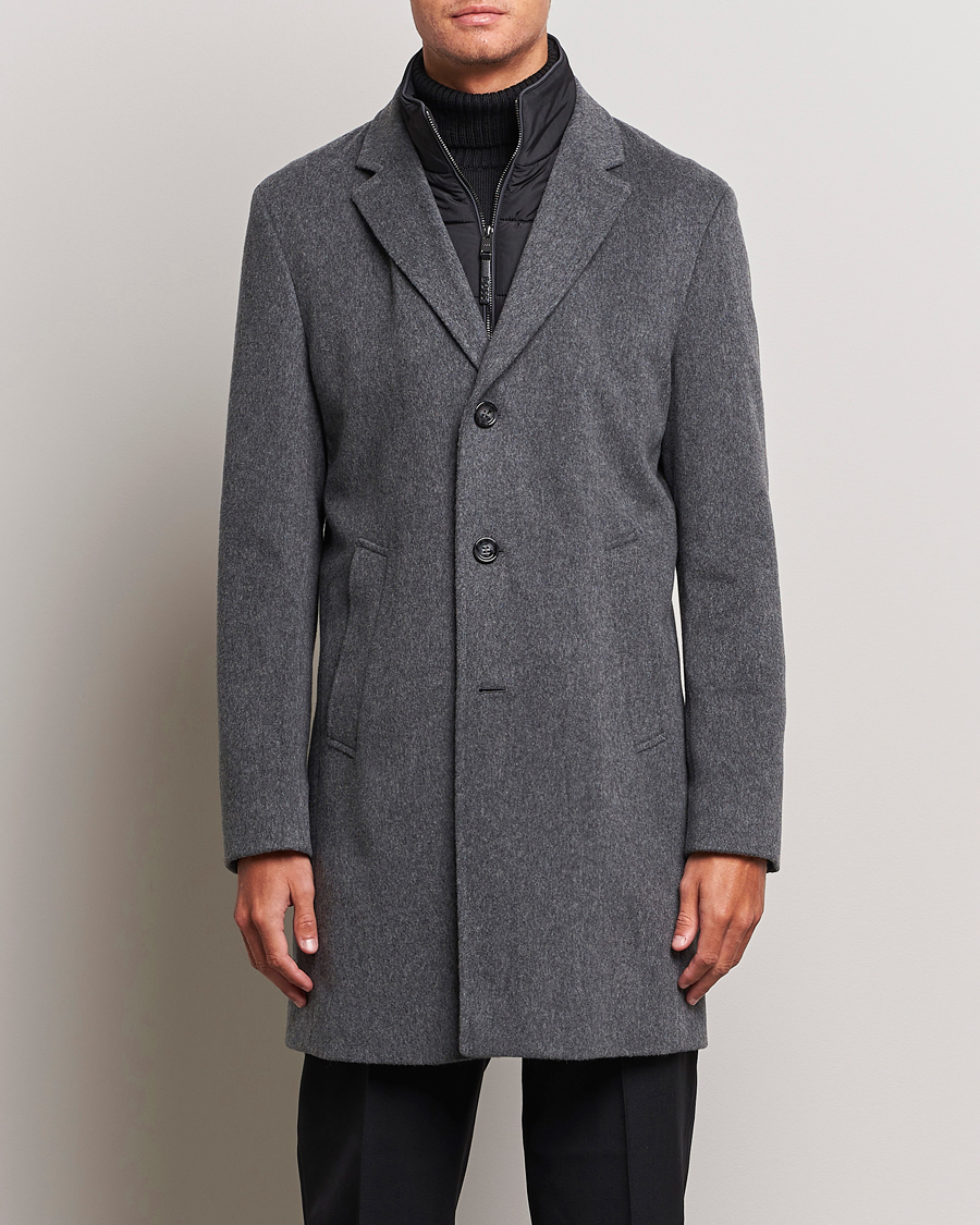 Uomini | Giacche | BOSS BLACK | Hyde Wool Bib Coat Medium Grey