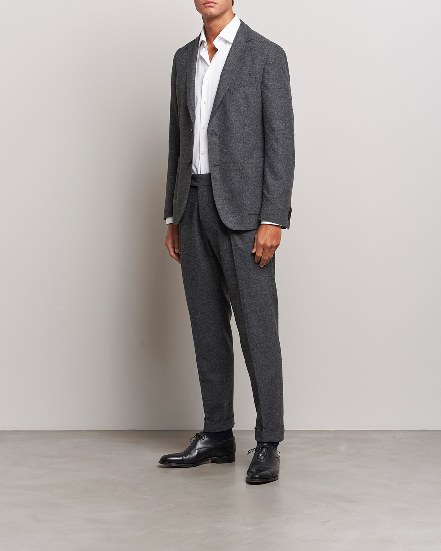 Uomini | Blazers | BOSS BLACK | Hanry Tech Flannel Blazer Dark Grey