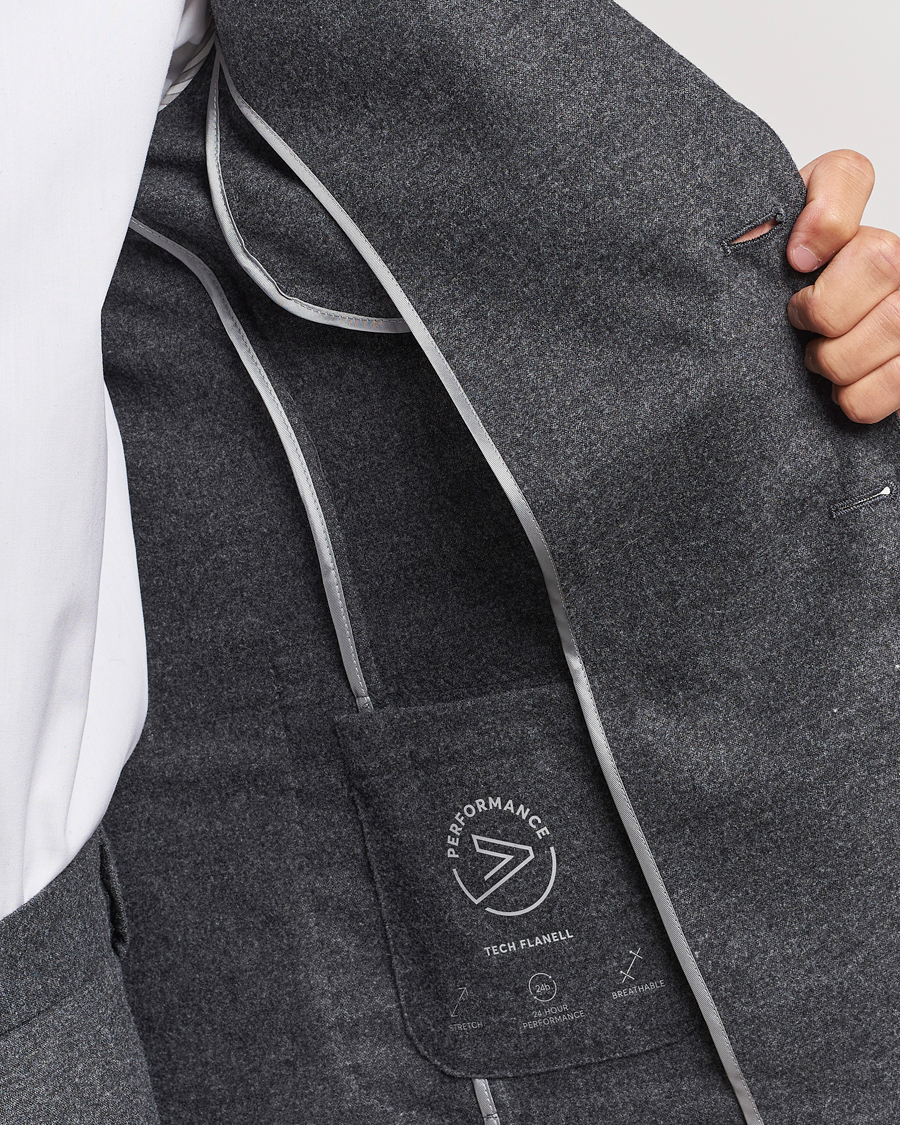 Uomini | Blazers | BOSS BLACK | Hanry Tech Flannel Blazer Dark Grey