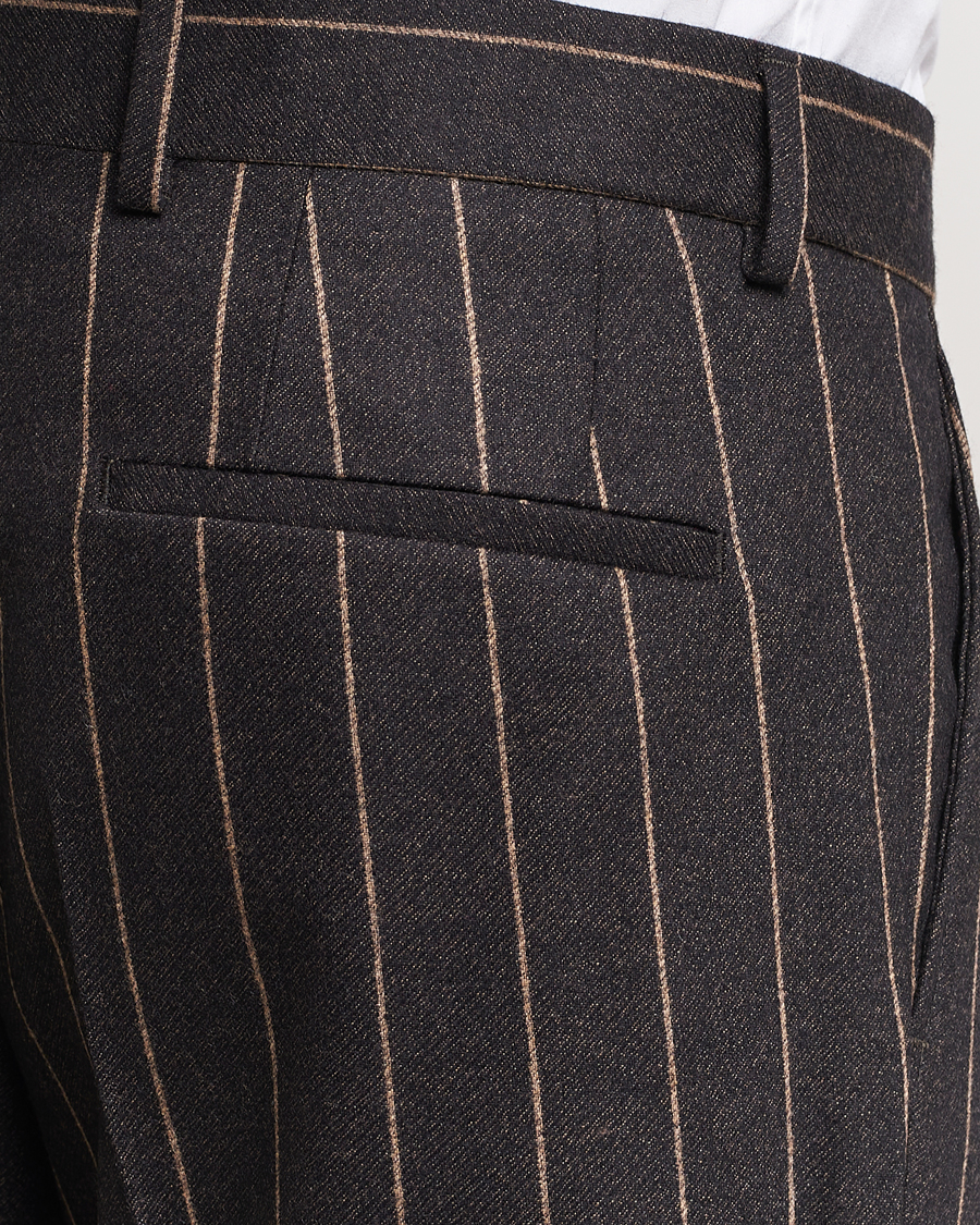 Uomini | Abiti | BOSS BLACK | Huge Double Breasted Pinstripe Suit Dark Brown