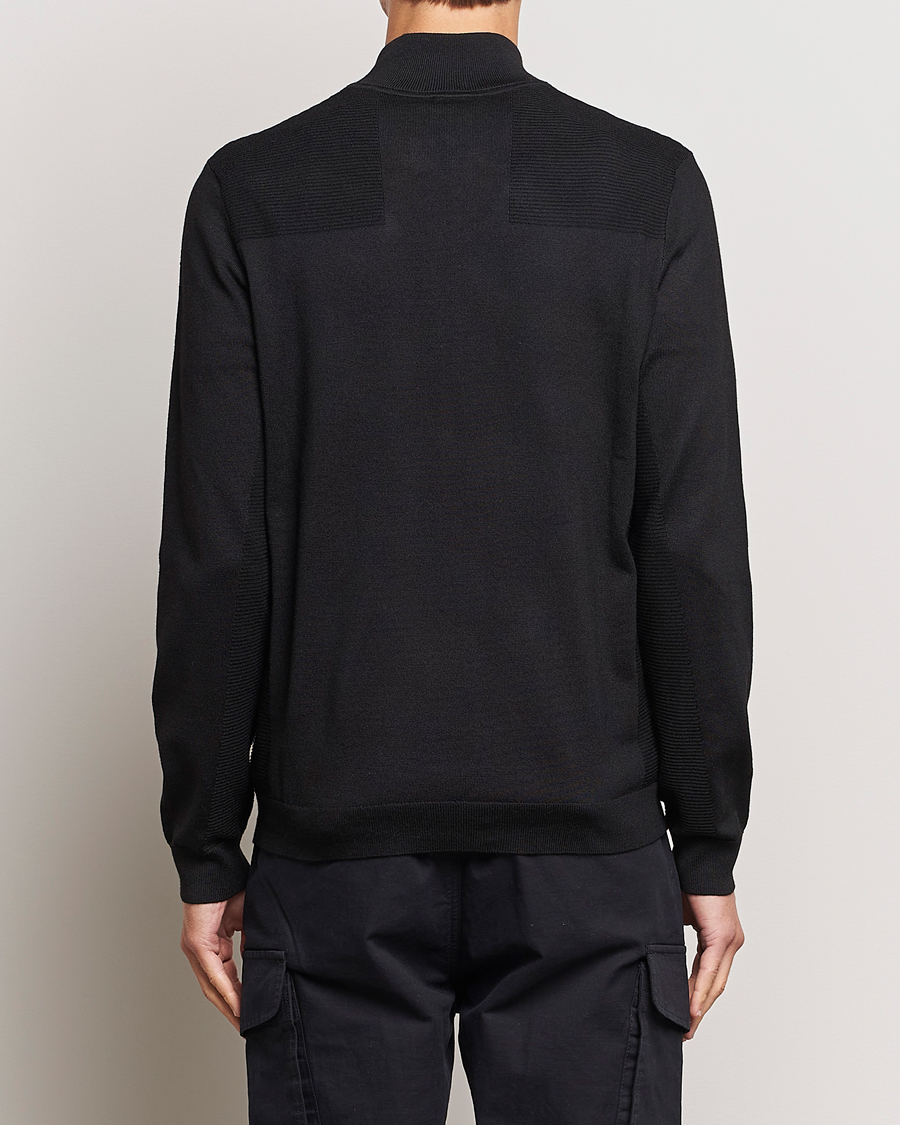 Uomini | Maglieria | BOSS GREEN | Momentum Knitted Half Zip Black