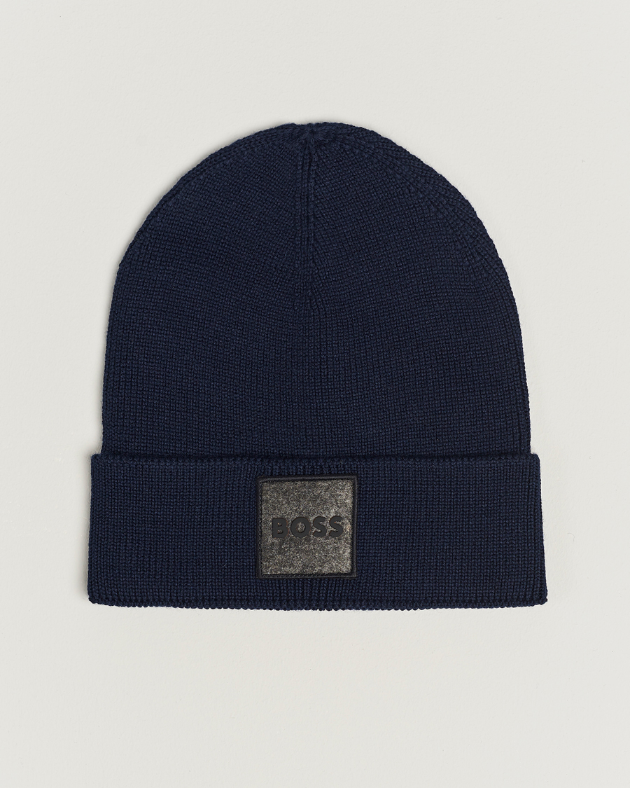 Uomini | BOSS ORANGE Foxxy Logo Beanie Dark Blue | BOSS ORANGE | Foxxy Logo Beanie Dark Blue