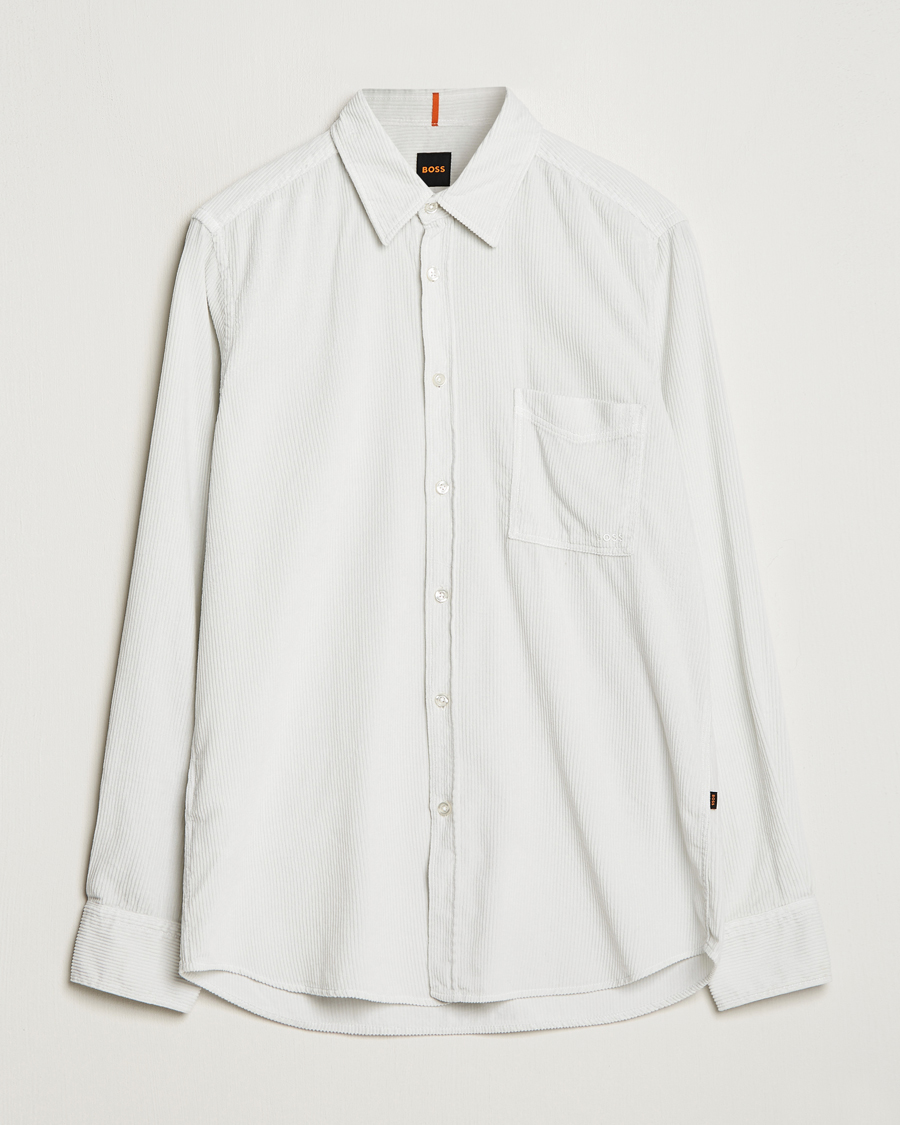 Uomini | Camicie | BOSS ORANGE | Relegant Corduroy Shirt Light Grey