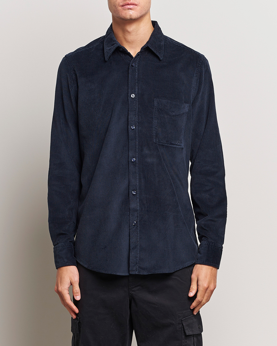 Uomini | Camicie | BOSS ORANGE | Relegant Corduroy Shirt Dark Blue