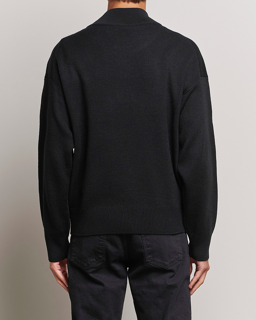 Uomini | Maglieria | HUGO | Sonel Knitted Half Zip Black