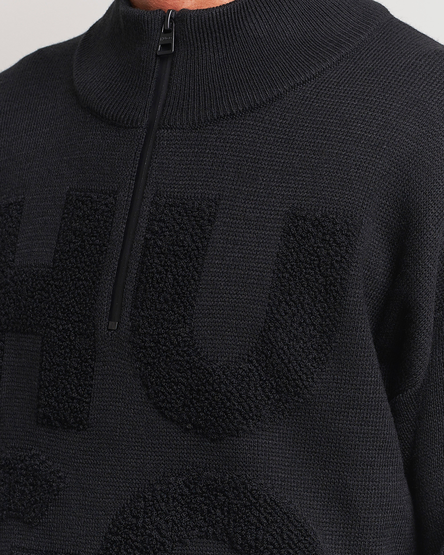 Uomini | Maglieria | HUGO | Sonel Knitted Half Zip Black
