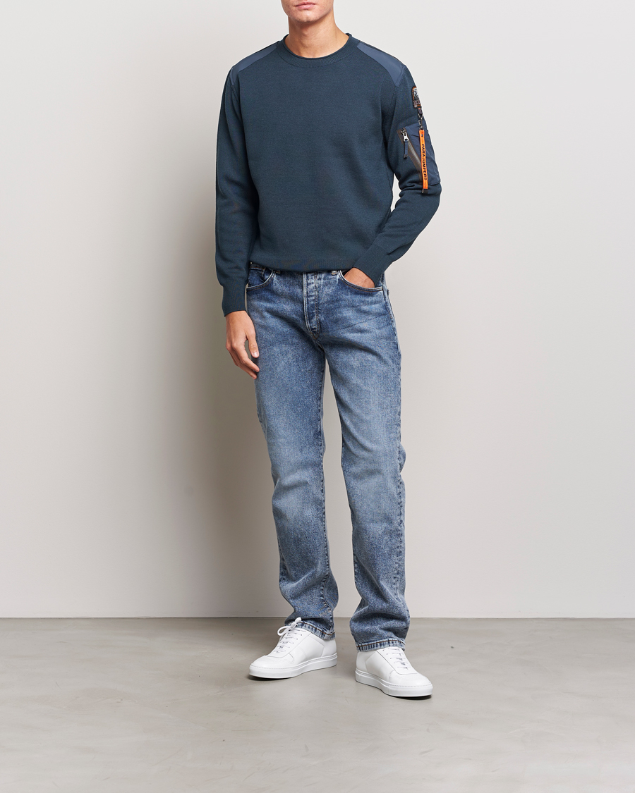 Uomini | Maglieria | Parajumpers | Braw Rescue Knitted Crew Neck Dark Avio