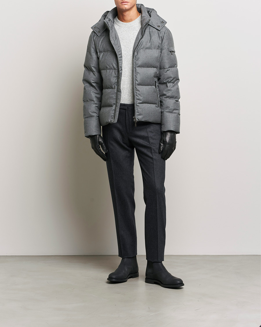 Uomini | Giacche | MooRER | Brett Wool/Cashmere Hooded Jacket Grey